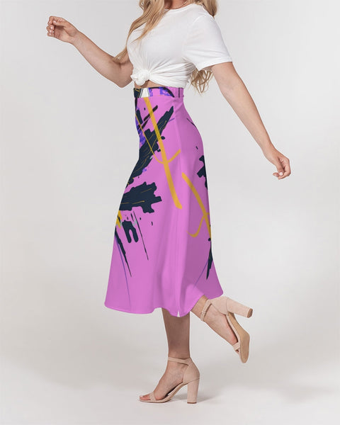 “Breakin’ Records” A-Line Midi Skirt