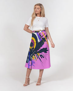 “Breakin’ Records” A-Line Midi Skirt