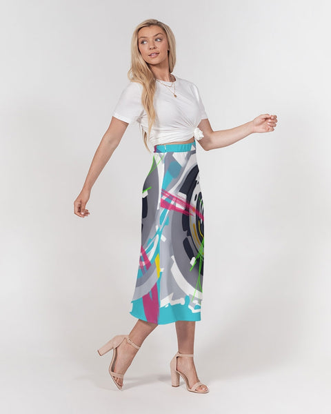 "Soundscape" A-Line Midi Skirt