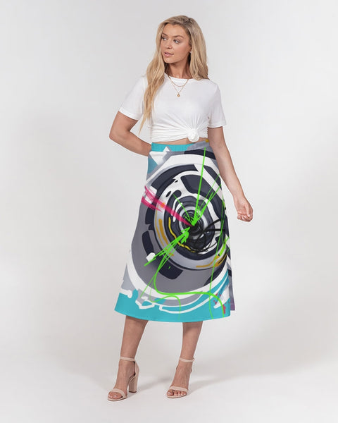 "Soundscape" A-Line Midi Skirt