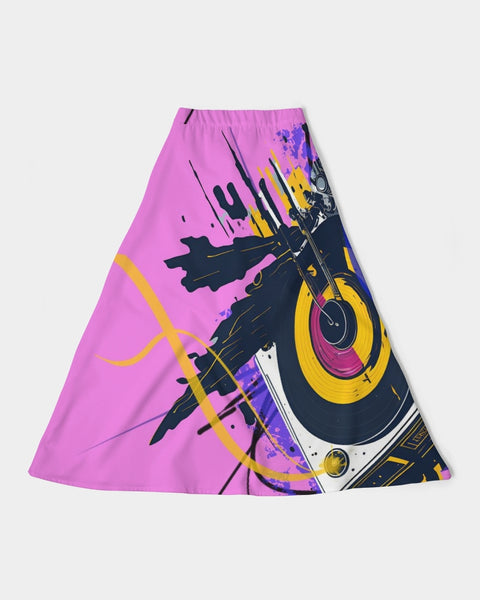 “Breakin’ Records” A-Line Midi Skirt