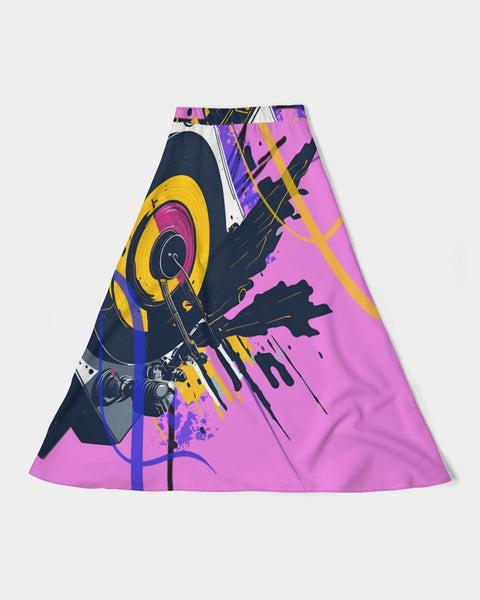 “Breakin’ Records” A-Line Midi Skirt