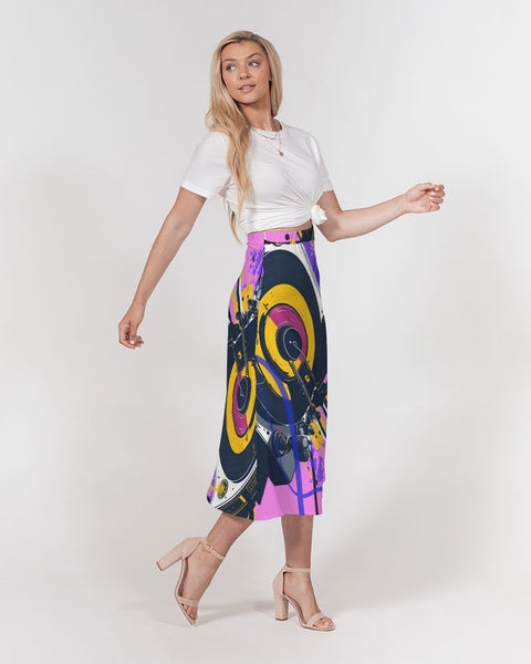 “Breakin’ Records” A-Line Midi Skirt